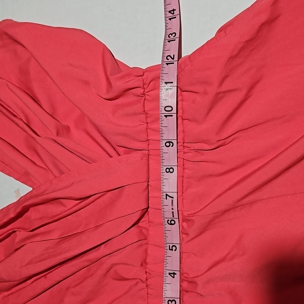 Coral Lightweight Halter Romper With Pockets - Picture 9 of 12